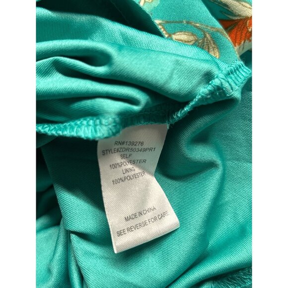 DR2 Womens Floral Butterfly Print Multicolor Mini Dress Drawstring Waist Size L - Picture 5 of 6